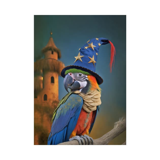 Macaw Parrot Wizard Hat by candiscamera