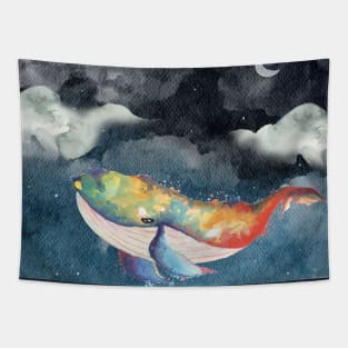 Watercolor Whale Tapestry