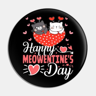 Cute Cat Happy Meowentines Valentines Day Girl Kitty Pin
