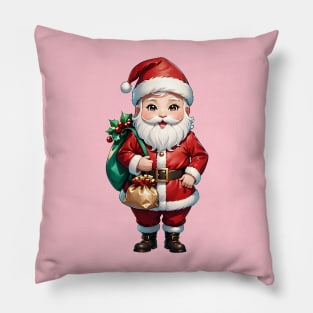 A jolly Santa Claus with a sack full of gifts Pillow