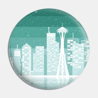 Mint Seattle Pixel Cityscape Pin