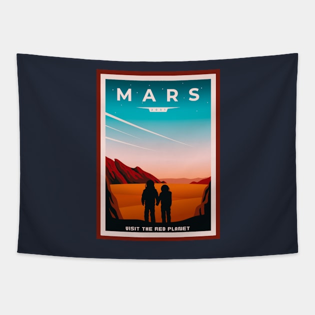 Mars Visit The Red Planet Tapestry by soulfulprintss8