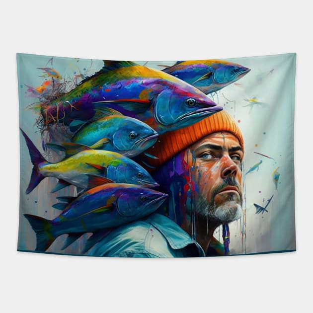 Fishing On My Mind Tapestry by TheCore