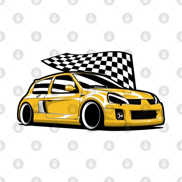 Yellow Clio V6 Phase 2 Sports by KaroCars