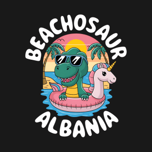 Beachosaur Albania Vacation Dinosaur T-Shirt