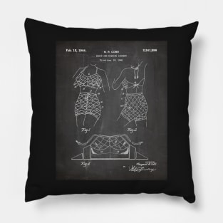 Two Piece Bathing Suit Patent - Fashion Designer Beach House Art - Black Chalkboard Pillow