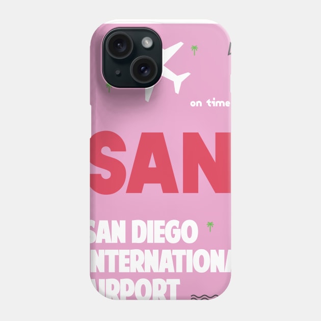 SAN San Diego airport Phone Case by Woohoo