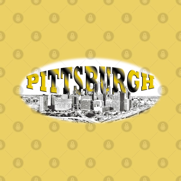 Pittsburgh in Black and Gold by ToochArt