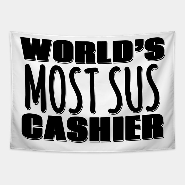 World's Most Sus Cashier Tapestry by Mookle