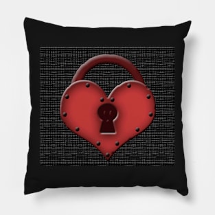 A Locked Heart Waiting for the Key Pillow