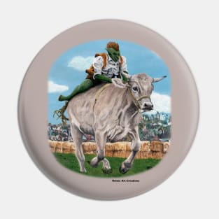 Goblin Bull Rider Race Fantasy Arts Pin