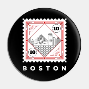 Boston Stamp Design Pin