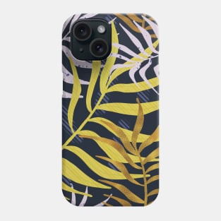 Blue Tropical Leaves Pattern Phone Case