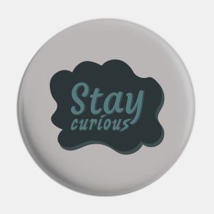 Stay curious typography Pin