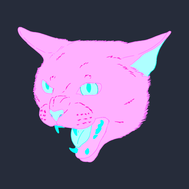 Vaporwave Cat - Wild Berry by Basicallyimbored