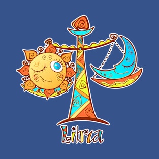 Libra Zodiac Sign Sun Moon T-Shirt
