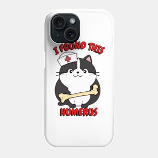 funny fat cat is a nurse with a joke Phone Case