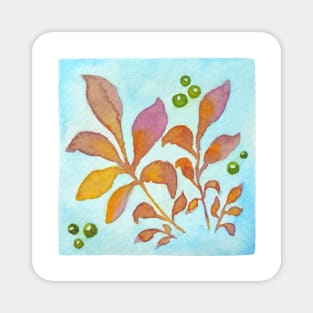 Orange and purple leaves Magnet