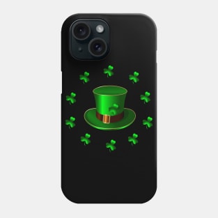 St. Patricks Day. Green hat Phone Case