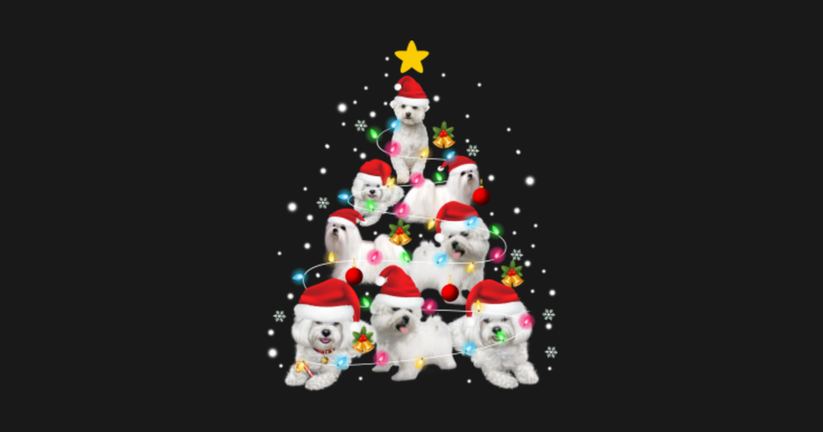 Maltese Dog Christmas Tree Tee Funny Xmas Maltese Lover Gift Maltese