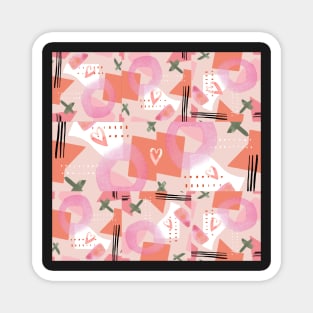 Creative Hearts of Spring Abstract Design Magnet