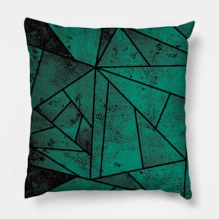 Modern Dark Green Geometric Mosaic Pillow