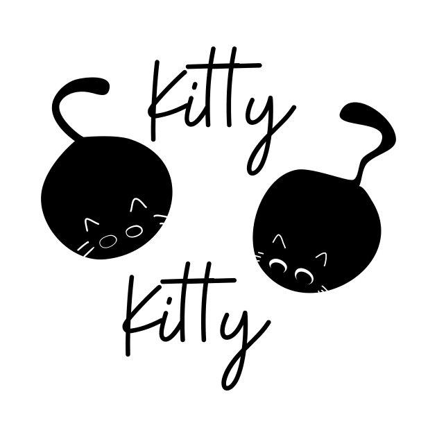 Kitty Kitty Cute Black Cat Kittens by TammyWinandArt