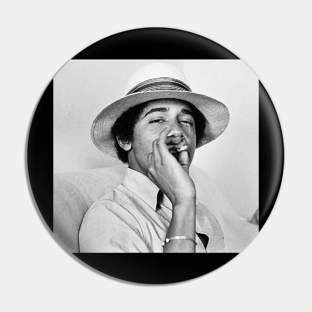 Young Obama Tshirt | College smoking Barack Obama Pin by JimBobDesign