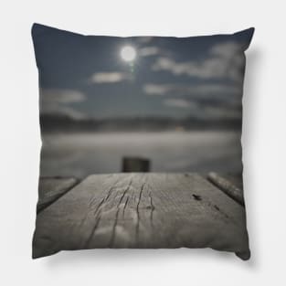 midnight moonlit lake Pillow