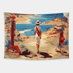 Australia Beach Vintage Travel Poster Tourism Art Tapestry