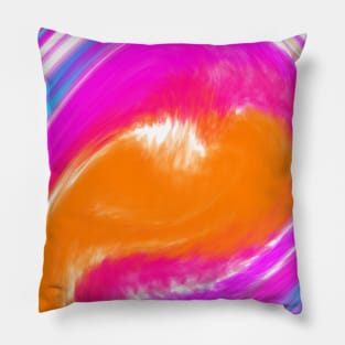 Pink blue watercolor fluid art Pillow