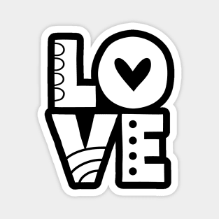 White Love Letters Magnet