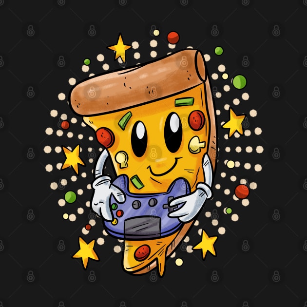 Cute Pizza Gamer by pako-valor