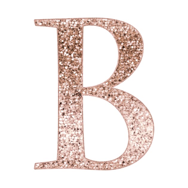 B rose gold glitter monogram letter by RoseAesthetic