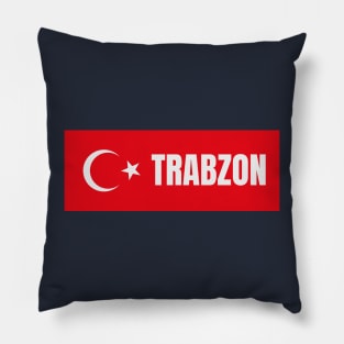 Trabzon City in Turkish Flag Pillow