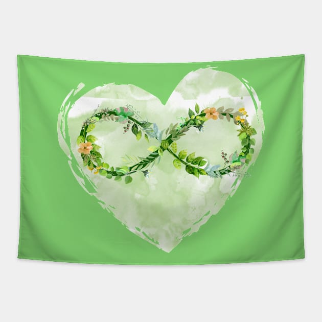 FLORAL INFINITY HEART ARTWORK Tapestry by BEAUTIFUL WORDSMITH