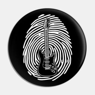 Fingerprint Electric Guitar Outline Dark Theme Pin