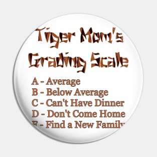 Tiger Mom's Grading Scale Pin