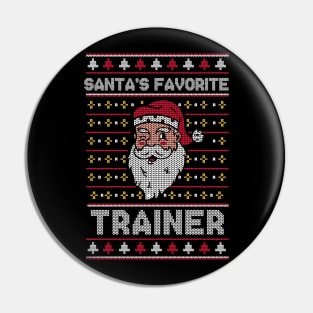 Santa's Favorite Trainer // Funny Ugly Christmas Sweater // Athletic Trainer Holiday Xmas Pin