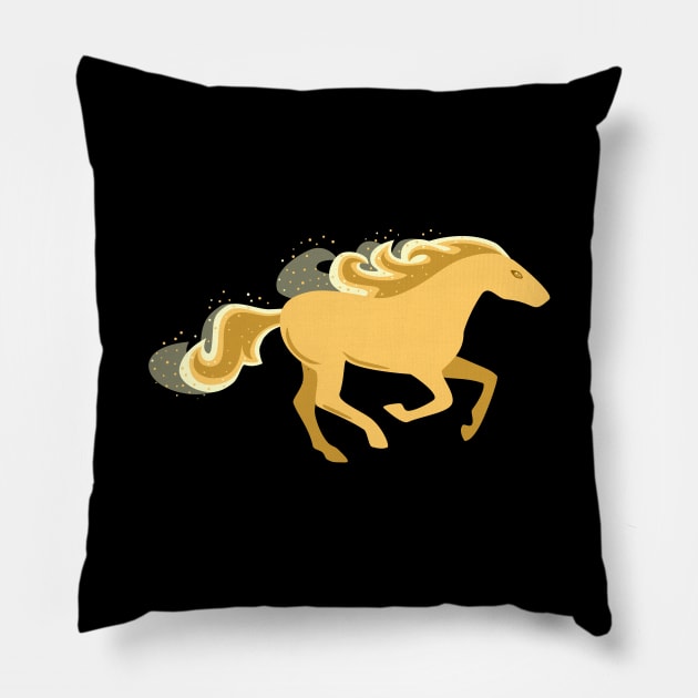 Golden Stallion Pillow by psanchez