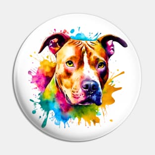 Pitbull Watercolor Pin