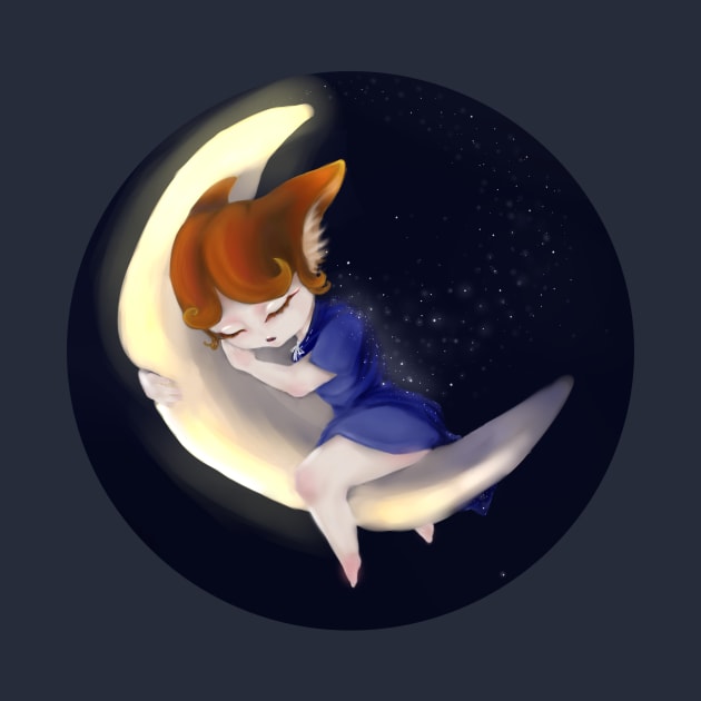 fox cub on the moon by Tea Master 