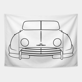 Saab 92 1950s classic car black outline graphic Tapestry