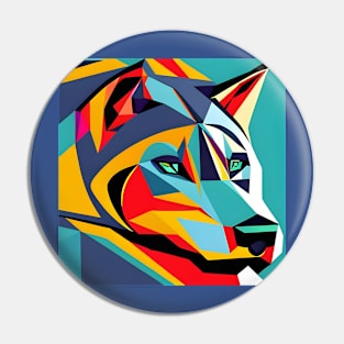 Pop Art Wolf Head Pin