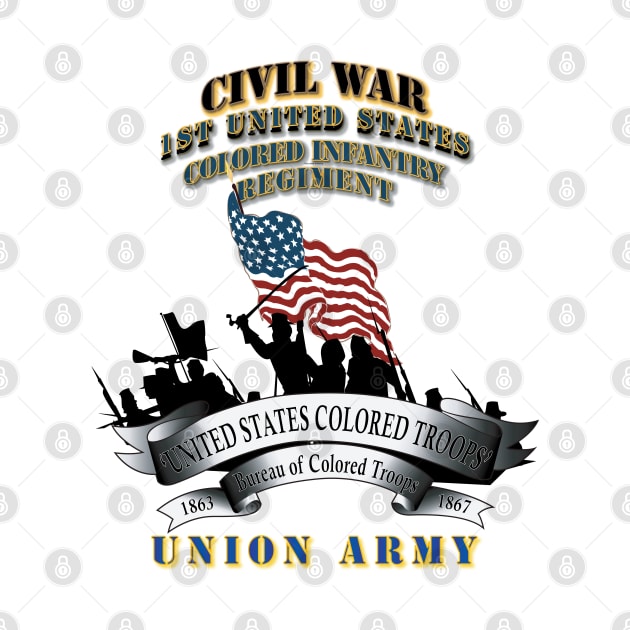 Civil War - 1st United States Colored Infantry Regiment with USCT Bureau Banner - USA by twix123844