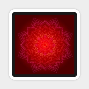 Red Mandala Vibrant tones of Reds Graphic Design Magnet