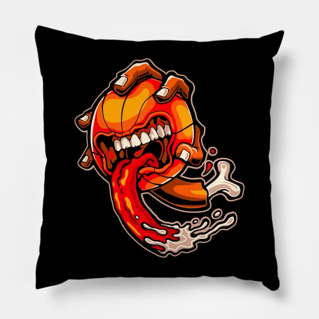 Basketball cartoon Pillow by yogaswara