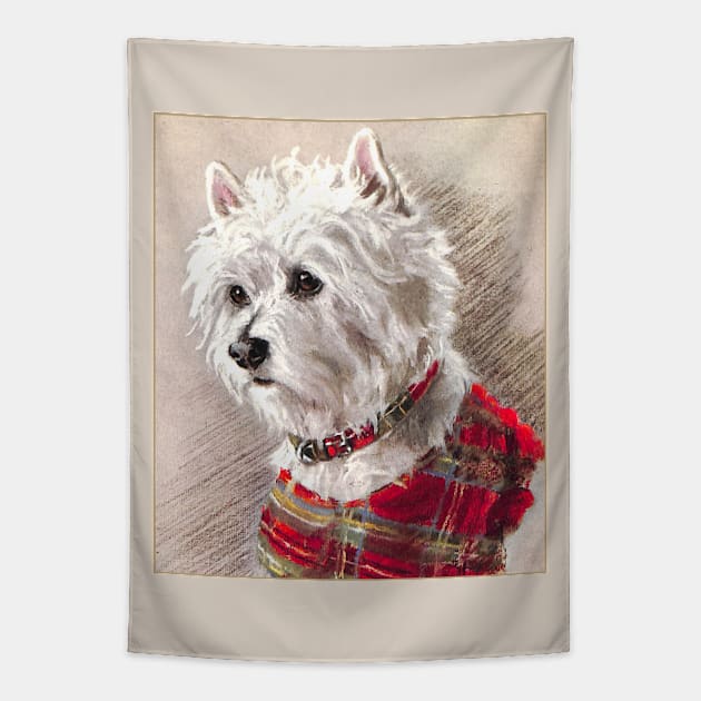 Scottish Highland Westie Dog Tapestry by KarwilbeDesigns