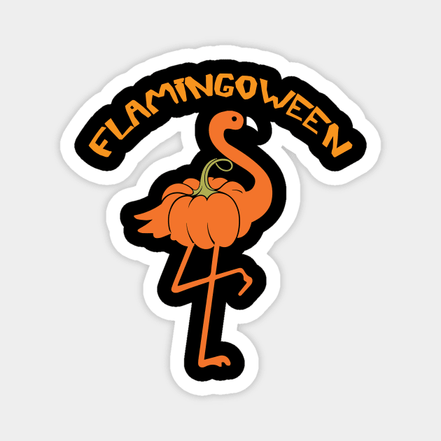 Flamingo funny halloween flamingoween pumkin casual Magnet by ChristianCrecenzio