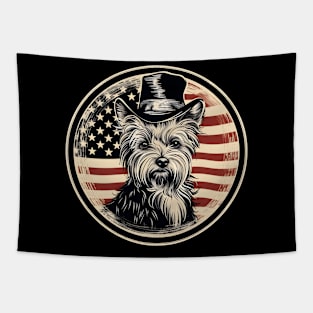 Patriotic Yorkshire Terrier Tapestry